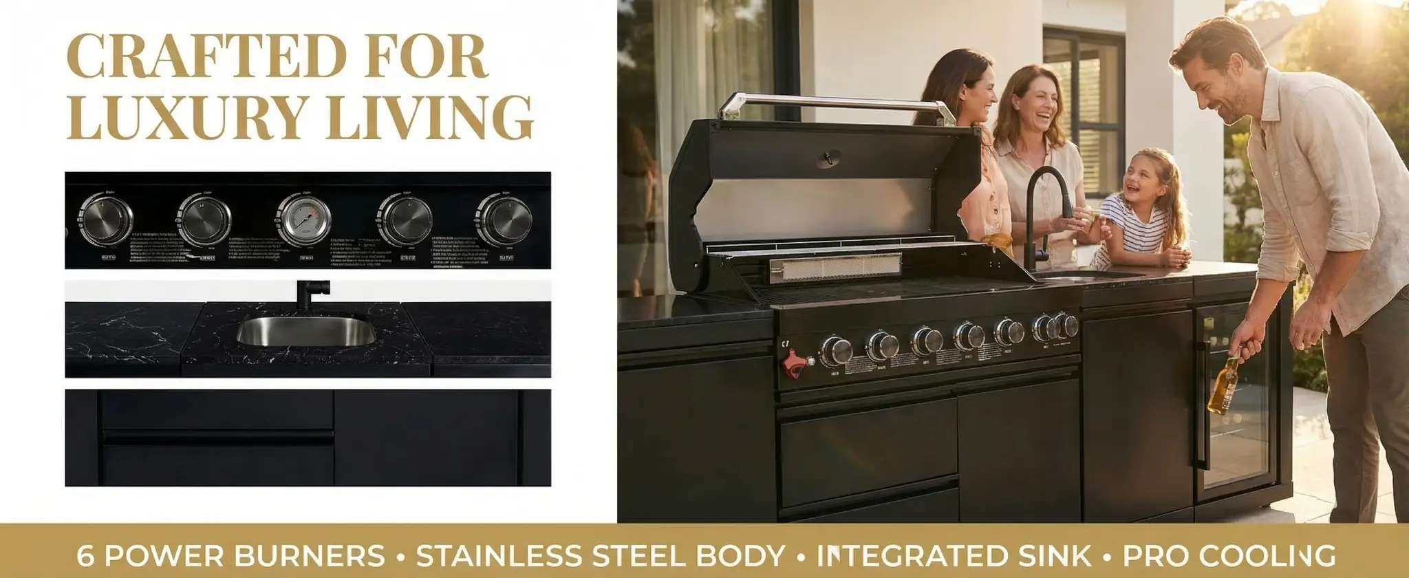 6-Burner 85000 BTU Deluxe Stainless Steel Propane Gas Outdoor Kitchen Grill by HouseOfZazla
