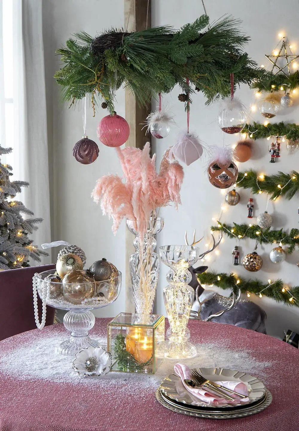 Christmas Ball Ornaments, Glass Decorative Hanging Ball Christmas Tree Ornaments For Holiday Party Decorations (Set of 6) - Pink by HouseOfZazla