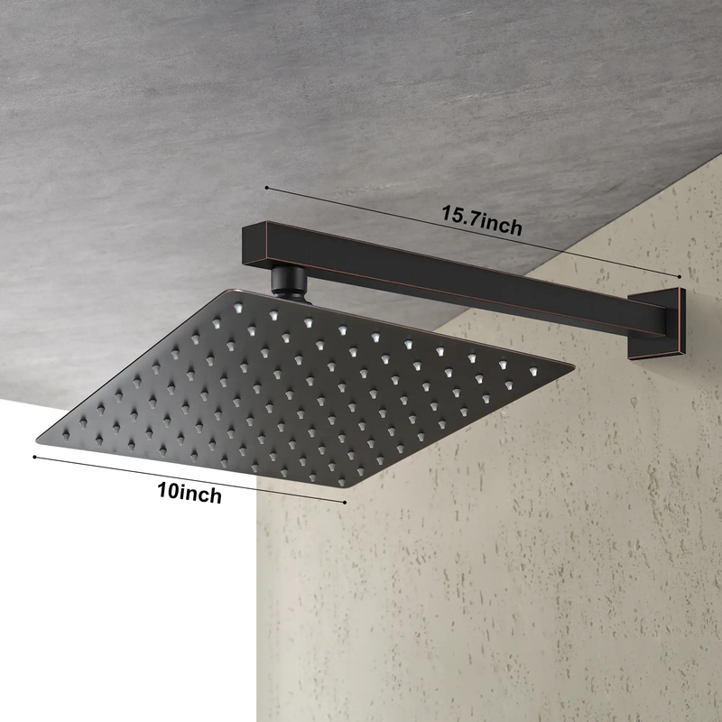 10 Inch Wall Mount Rainfall Square Shower Head, Oil Rubbed Bronze by HouseOfZazla