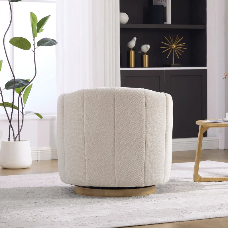 Upholstered Chenille Swivel Barrel Chair by HouseOfZazla