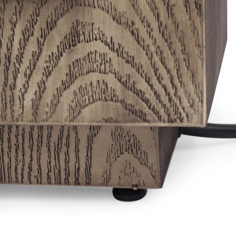 Wellington Square Iron Fire Pit With Wood Pattern Design And 50,000 Btu Output by HouseOfZazla