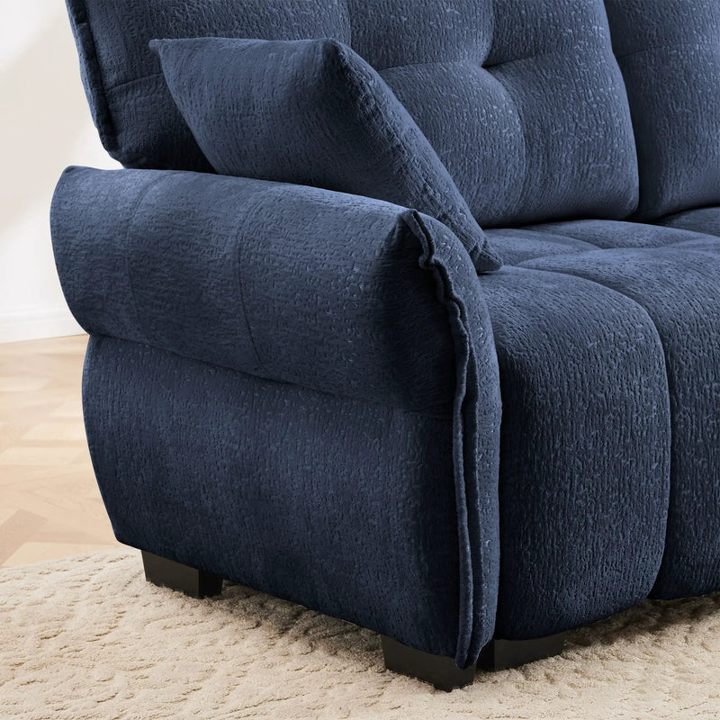 Sofa Set With Ottoman And Pillows, Textured, High Resilience Cushions by HouseOfZazla