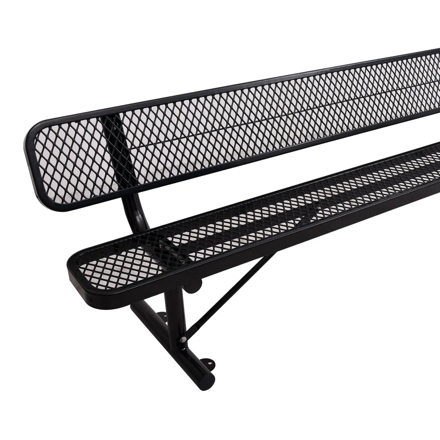 6' Outdoor Steel Bench With Backrest by HouseOfZazla