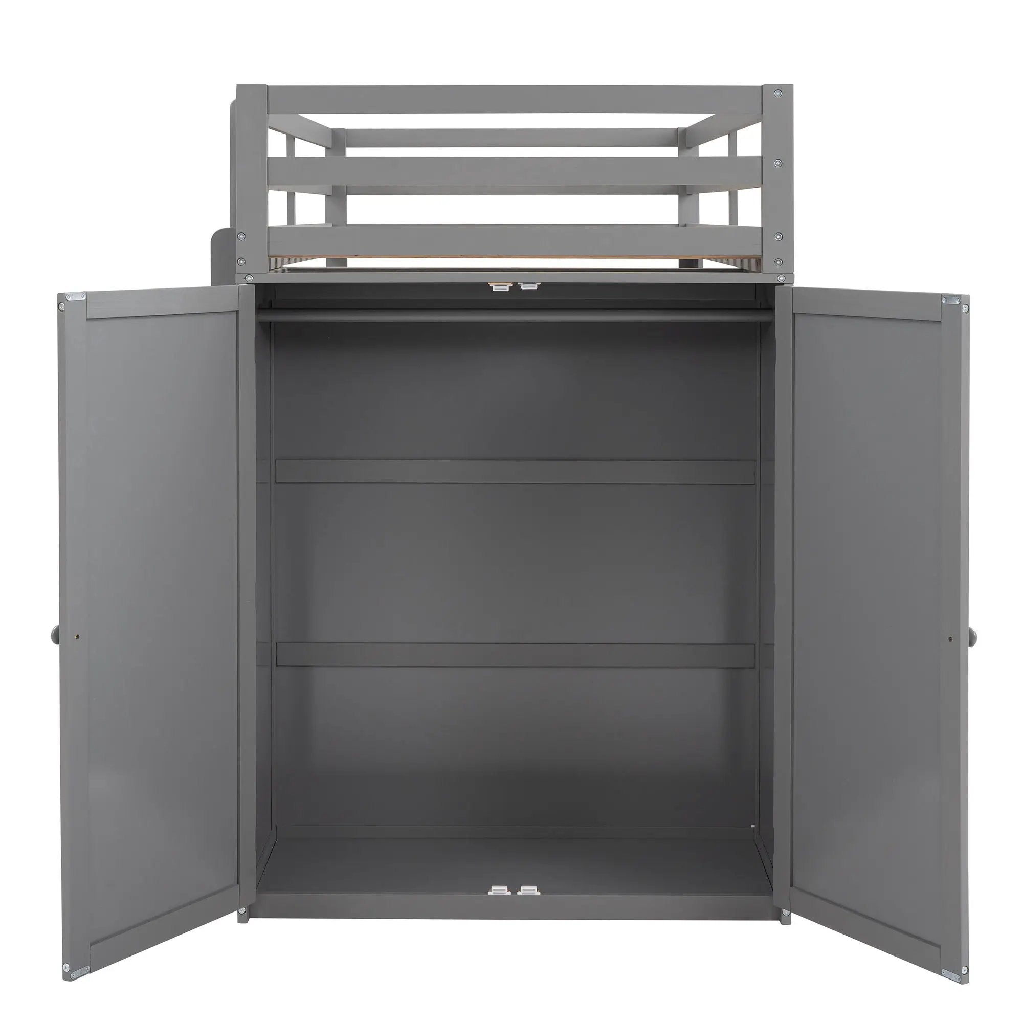 Loft Bed With Drawers, Desk, And Wardrobe