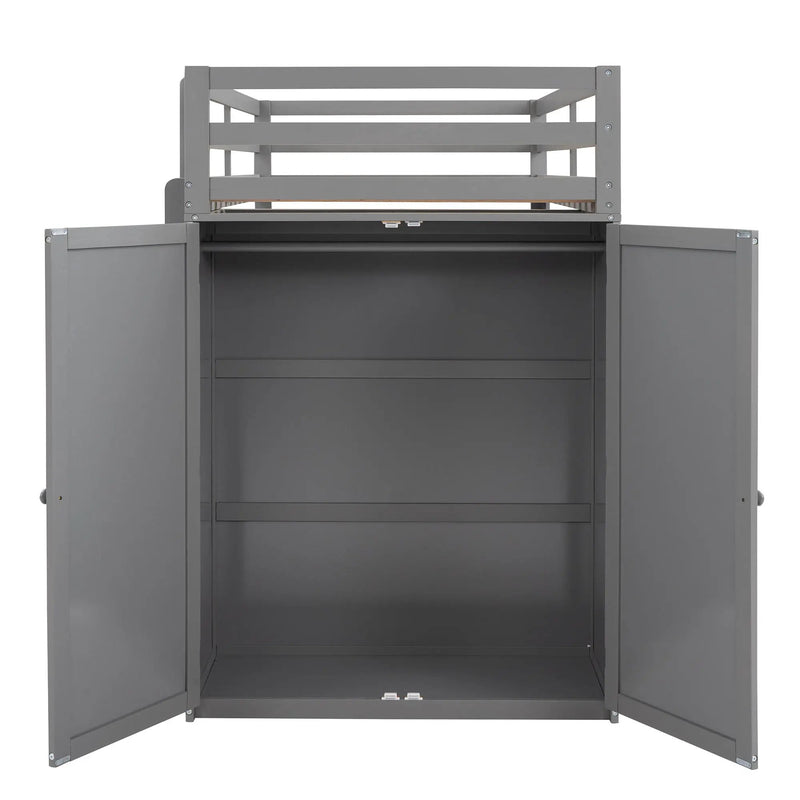 Loft Bed With Drawers, Desk, And Wardrobe