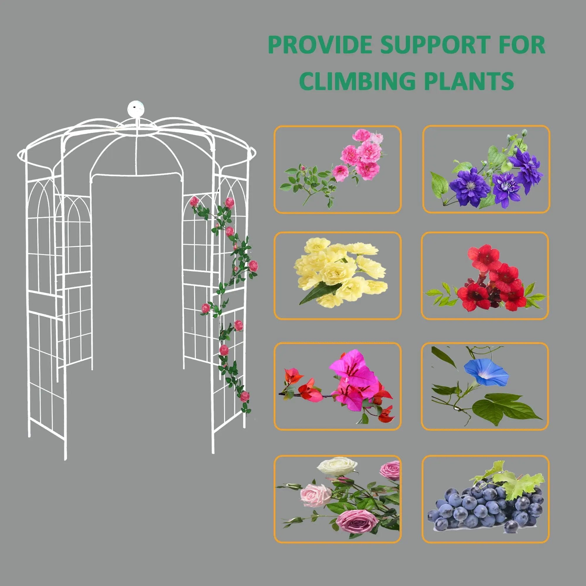 Metal Garden Arch Iron Garden Arbors Gazebo Dia High Birdcage Shape Pergola Pavilion For Wedding Ceremony by HouseOfZazla