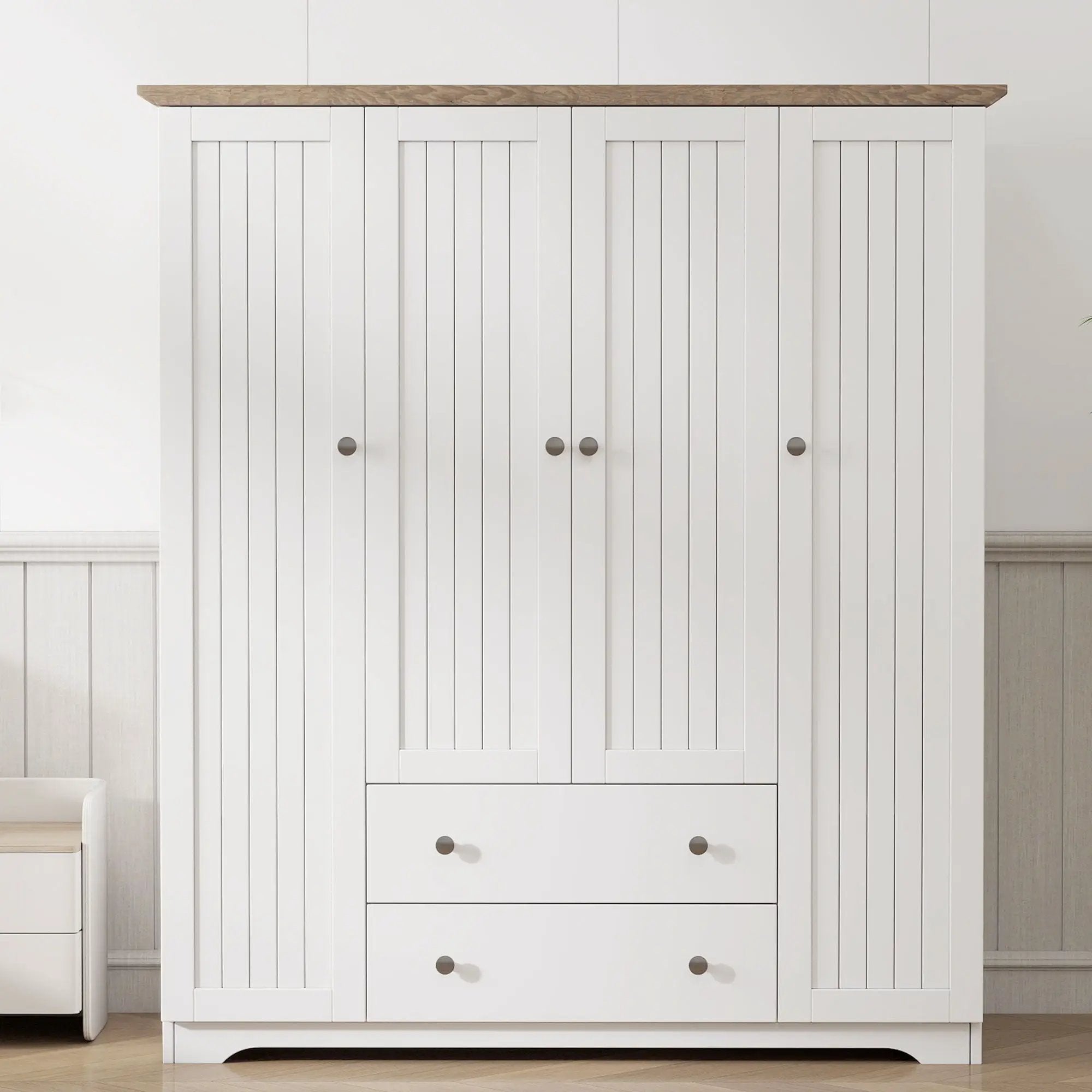 4 Door Wardrobe Armoire With 2 Drawers by Unique Piece Furniture