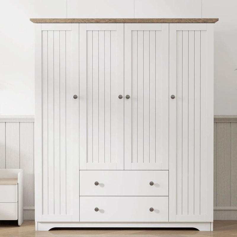 4 Door Wardrobe Armoire With 2 Drawers by HouseOfZazla