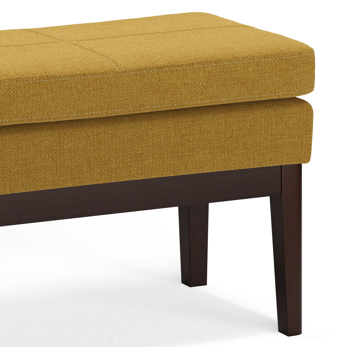 Mid-Century Ottoman Bench with Solid Wood Construction - Multiple Colors, photo 32 of 40
