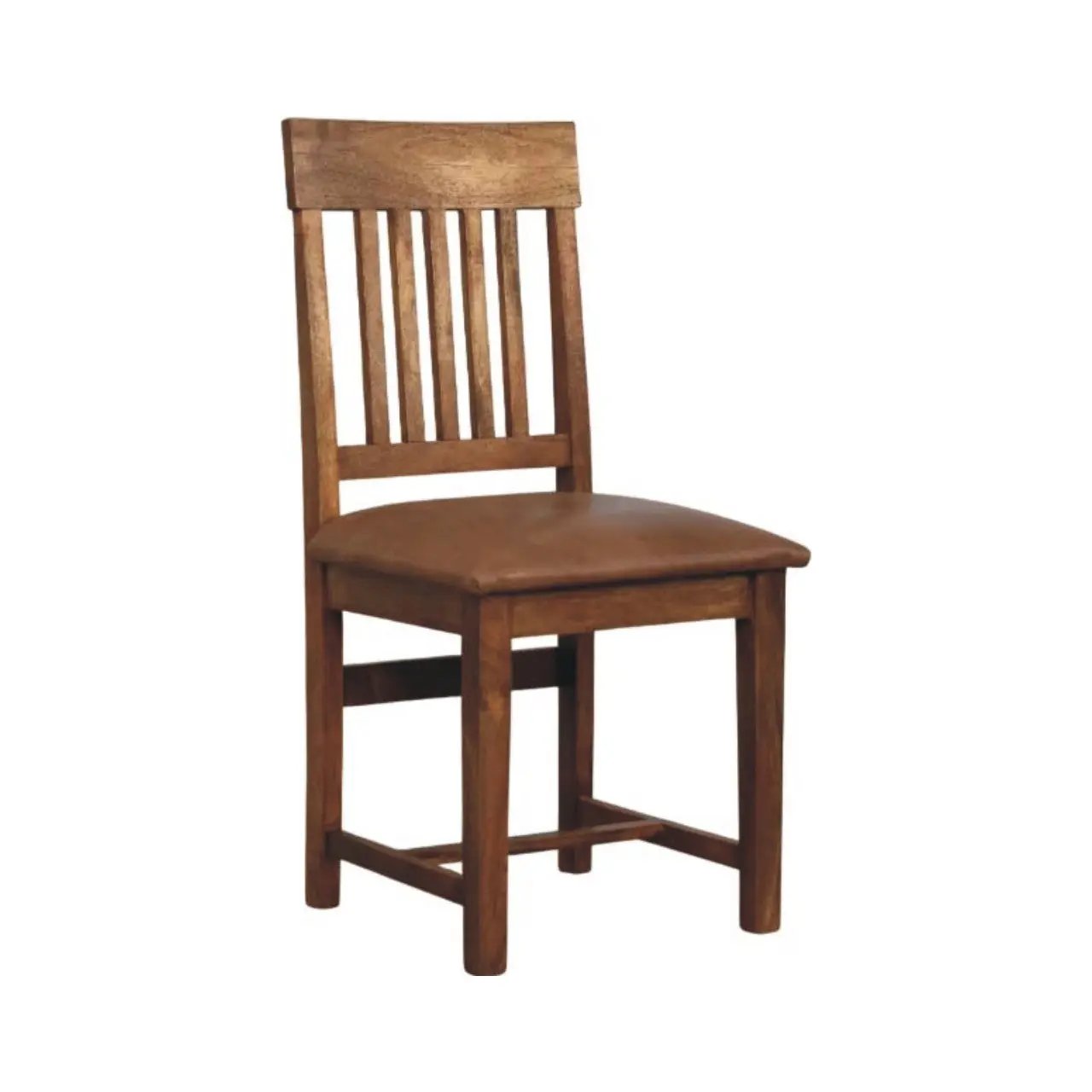 Solid Wood Leather Slatted Dining Chair by HouseOfZazla