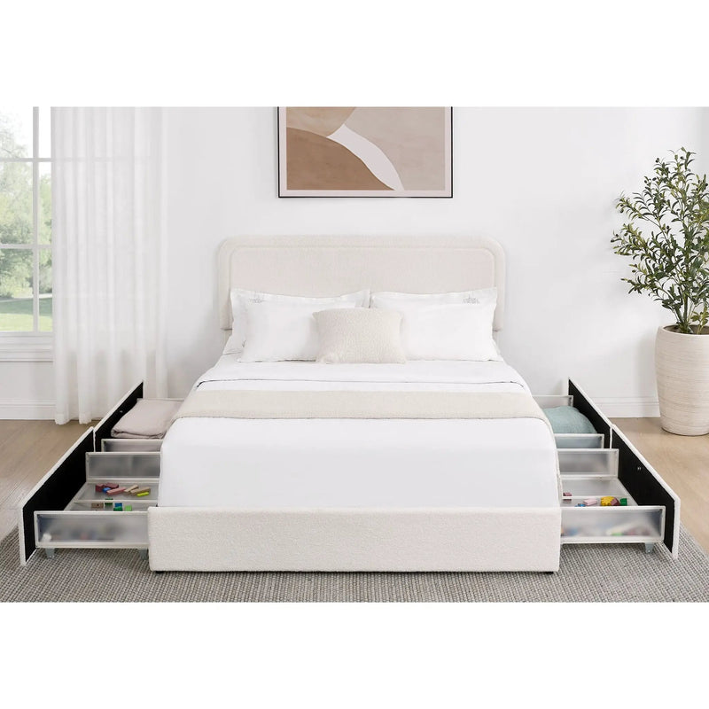 Liv - Patented With Drawers Upholstered Storage Platform Bed by Unique Piece Furniture