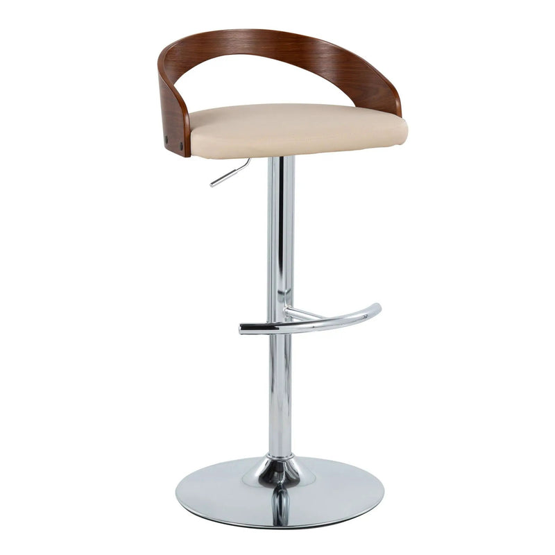 Grotto - Contemporary Adjustable Barstool & Swivel With Rounded T Footrest (Set of 2) by Unique Piece Furniture