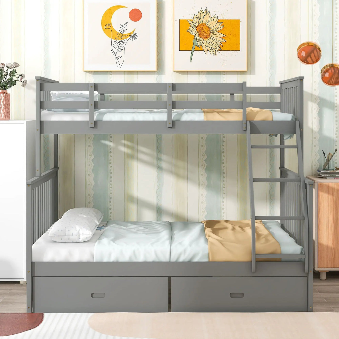 Bunk Bed With Ladder, And Safety Guard Rails by HouseOfZazla