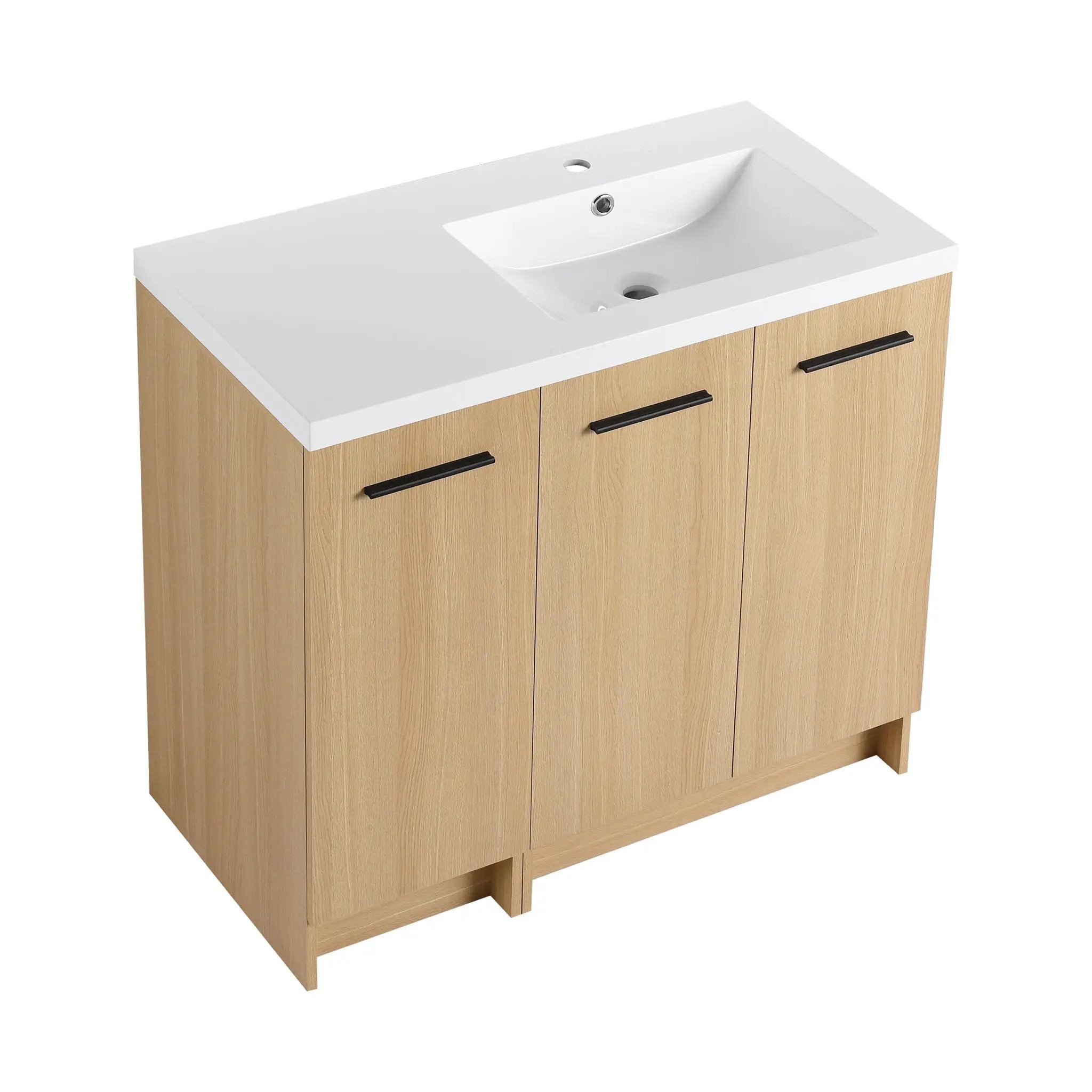 Wall Mounted Floating Bathroom Vanity With Sink, 3 Door Modular Cabinet by Unique Piece Furniture