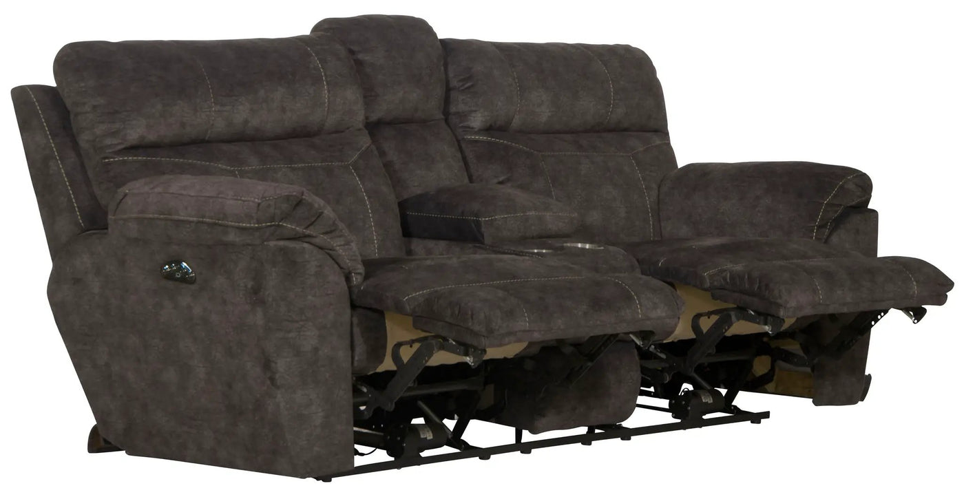 Sedona - Power Headrest Lay Flat Reclining Console Loveseat With Storage & Cupholders by Unique Piece Furniture