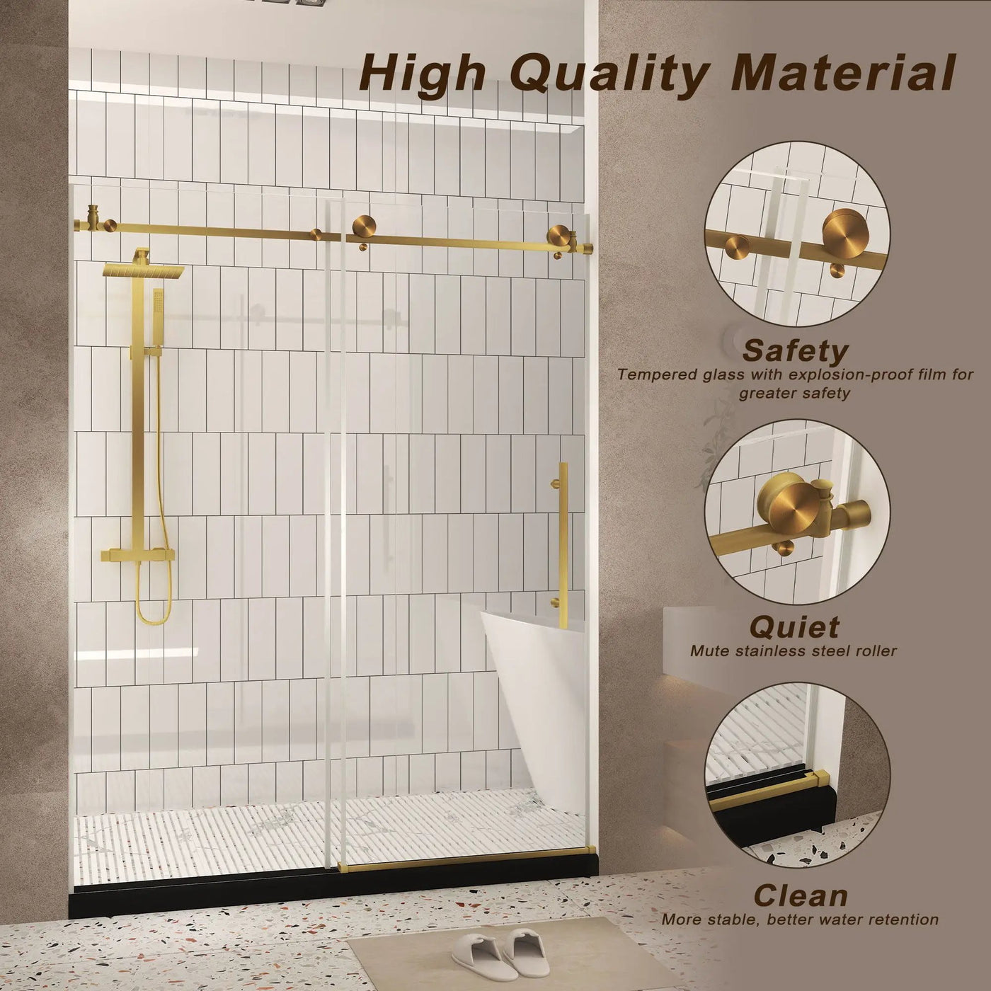 Frameless Shower Door, Smooth Sliding Tracks by HouseOfZazla