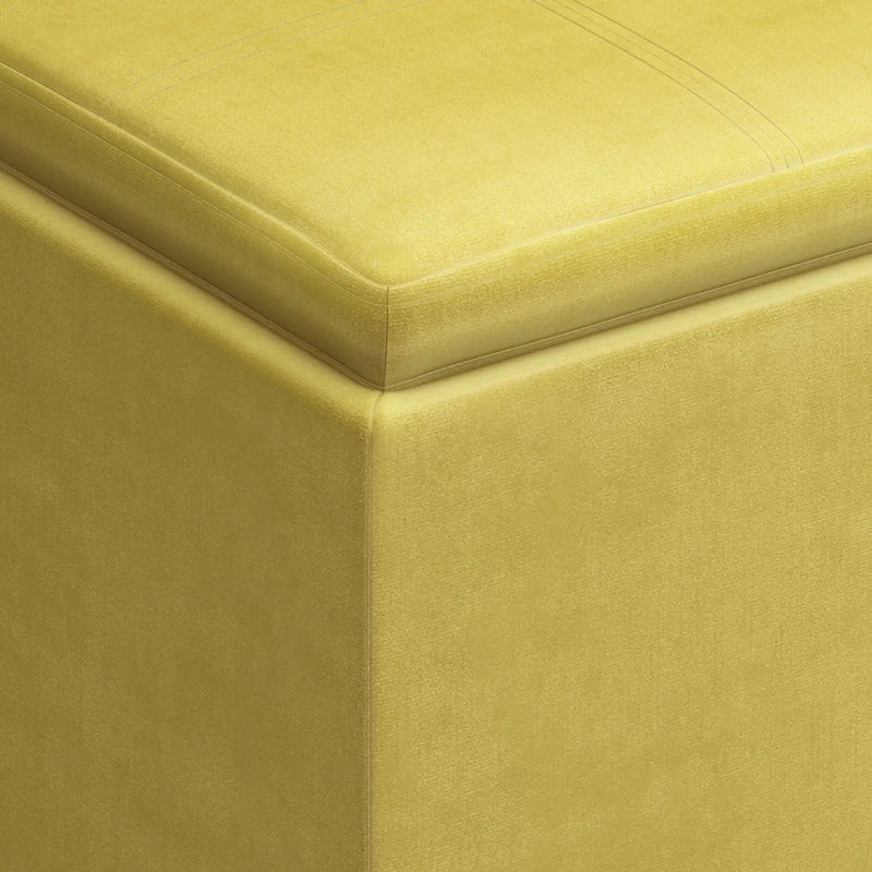 Rockwood - Upholstered Cube Storage Ottoman With Tray by HouseOfZazla