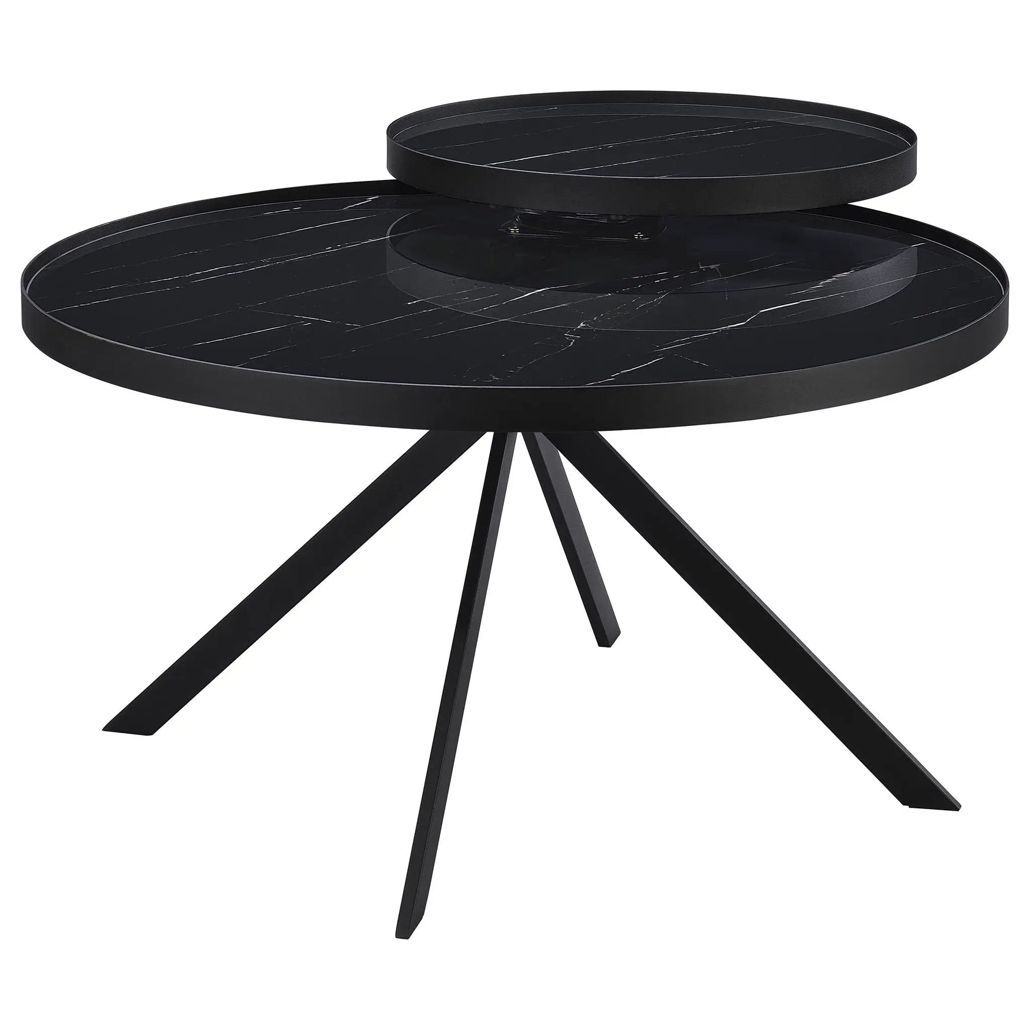 Briggs 2-piece Round Coffee and End Table Set Black by Unique Piece Furniture