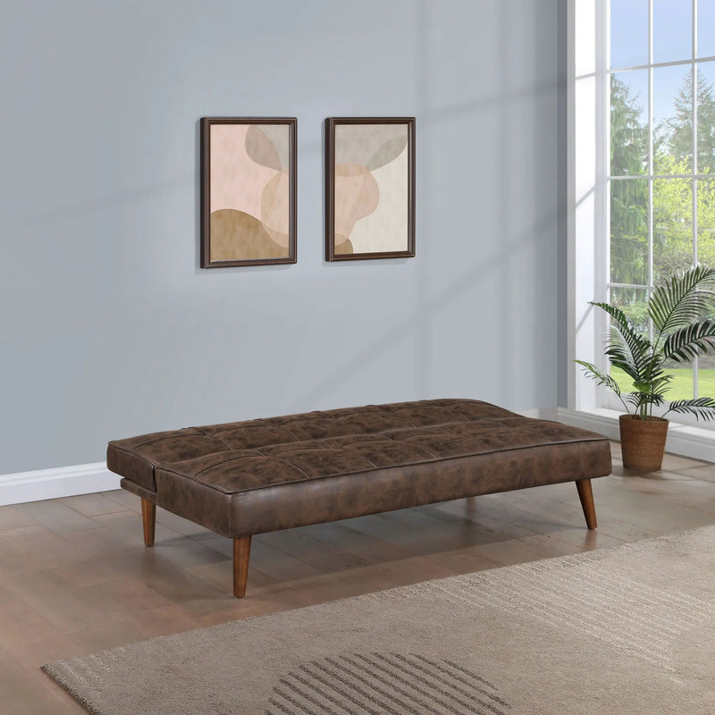 Jenson Upholstered Tufted Convertible Sofa Bed Dark Coffee by Unique Piece Furniture