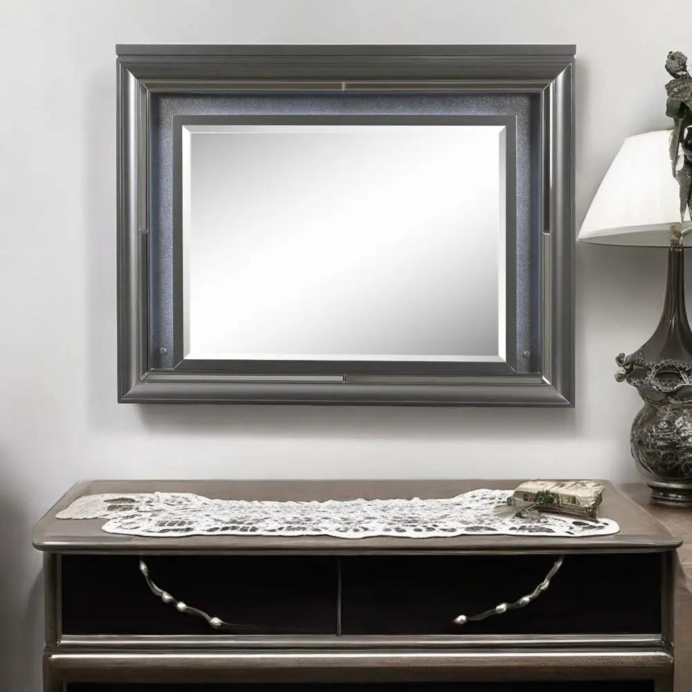 Sawyer - Mirror With LED - Metallic Gray by Unique Piece Furniture