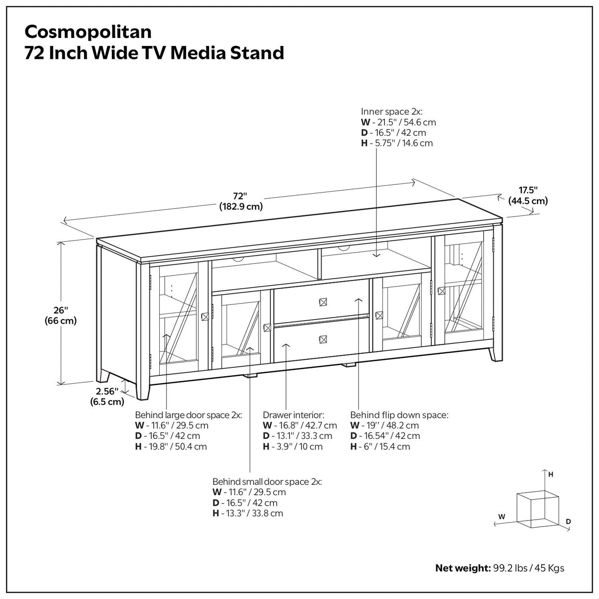 Mahogany Brown Wide TV Media Stand with Solid Wood Construction, photo 3 of 5