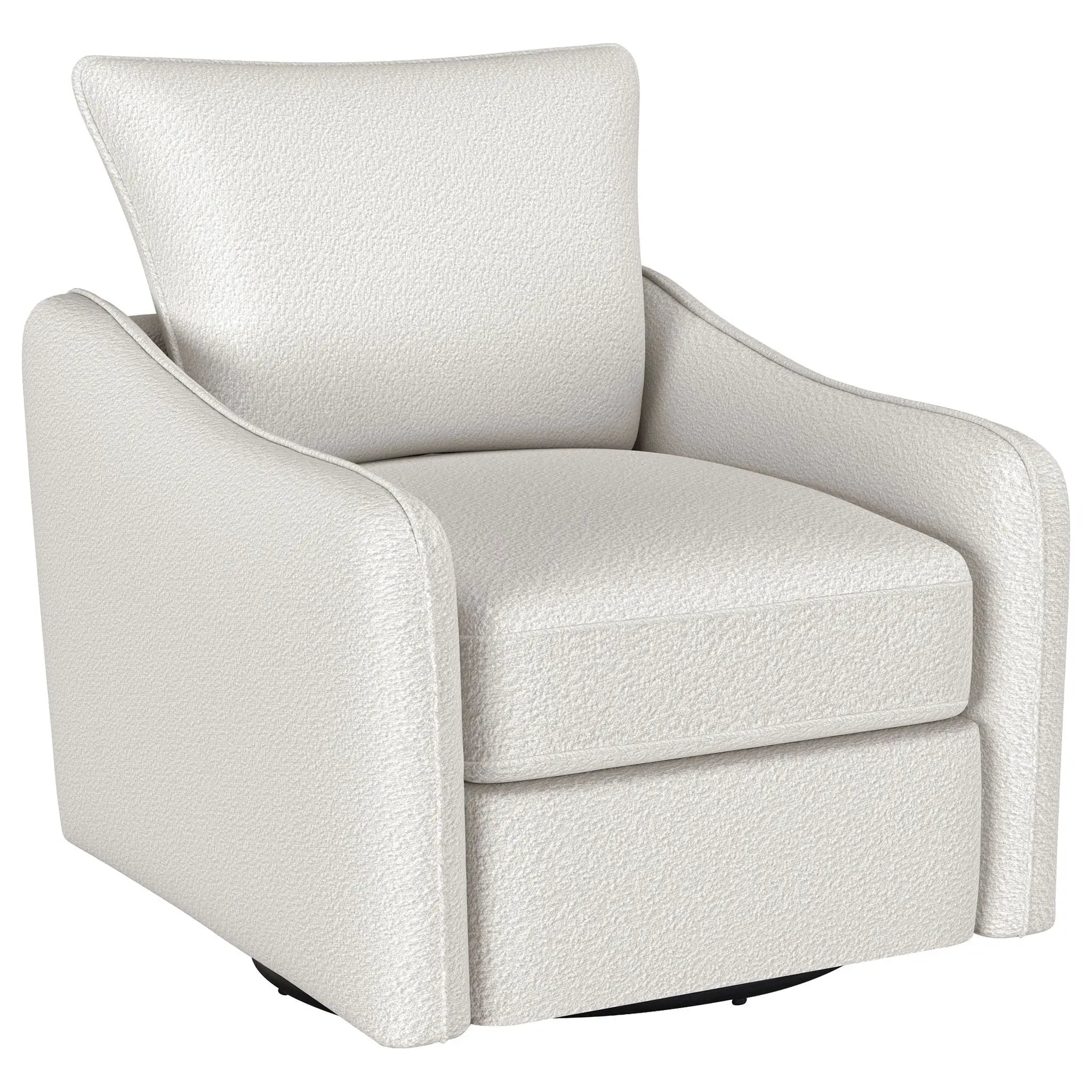 Madia Upholstered Sloped Arm Swivel Glider Chair Vanilla by Unique Piece Furniture