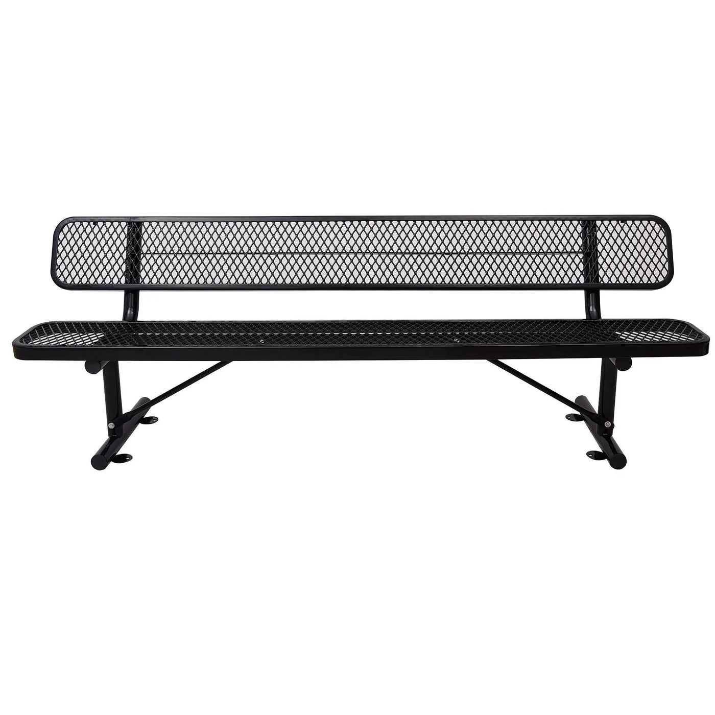 6' Outdoor Steel Bench With Backrest by HouseOfZazla
