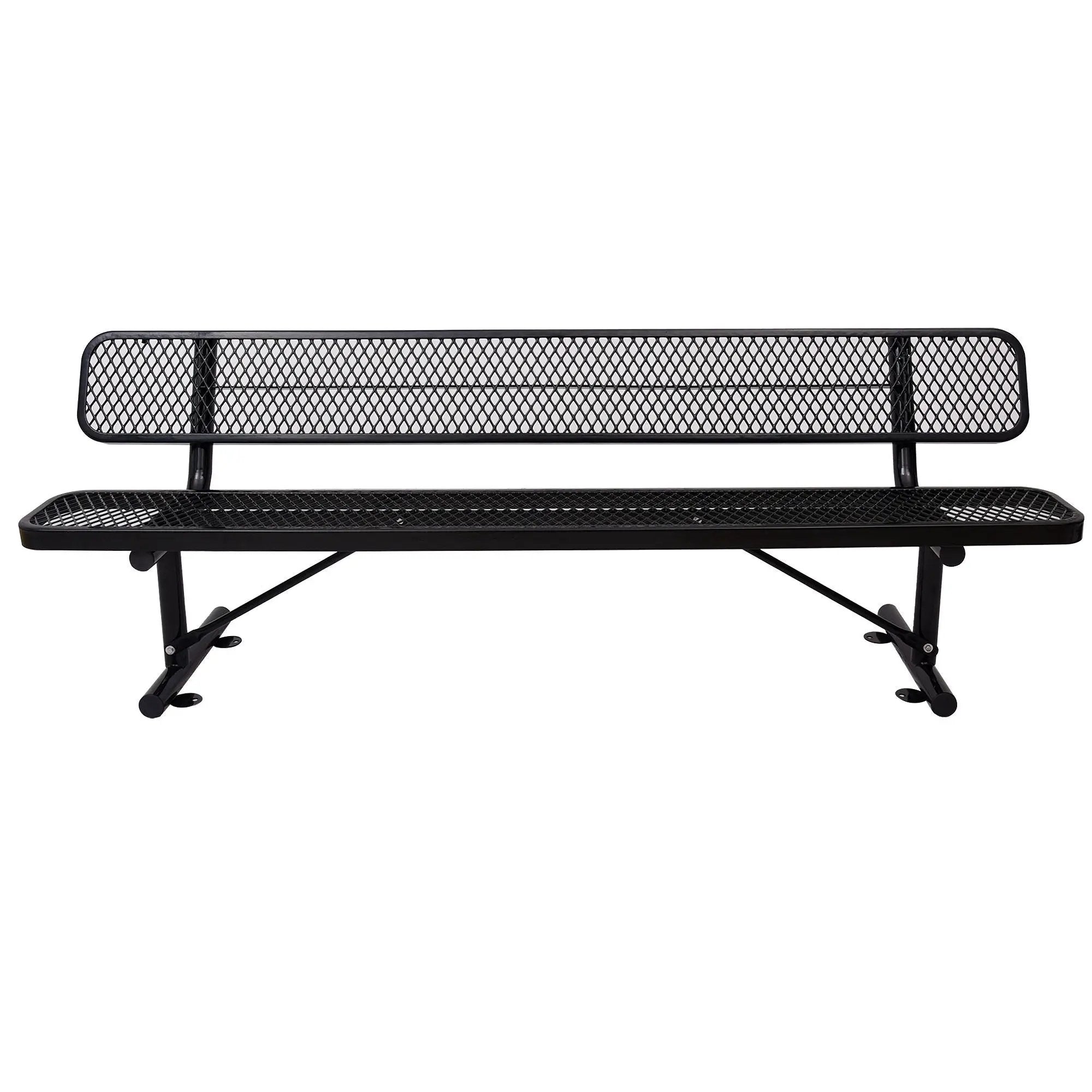 6' Outdoor Steel Bench With Backrest by HouseOfZazla