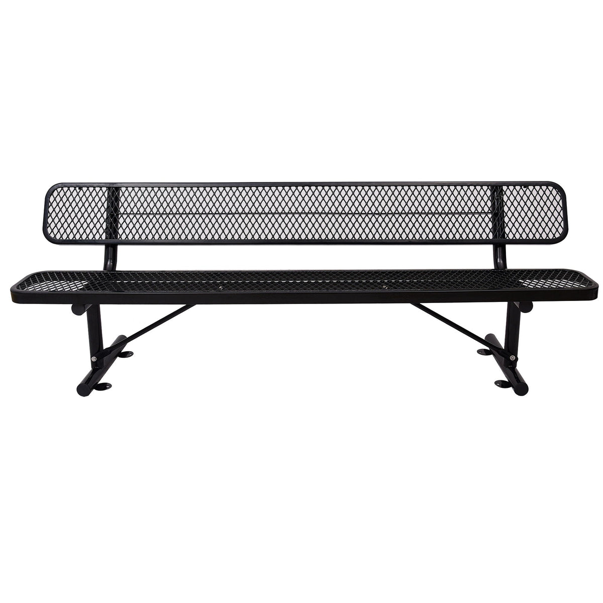 6' Outdoor Steel Bench With Backrest, photo 28 of 36