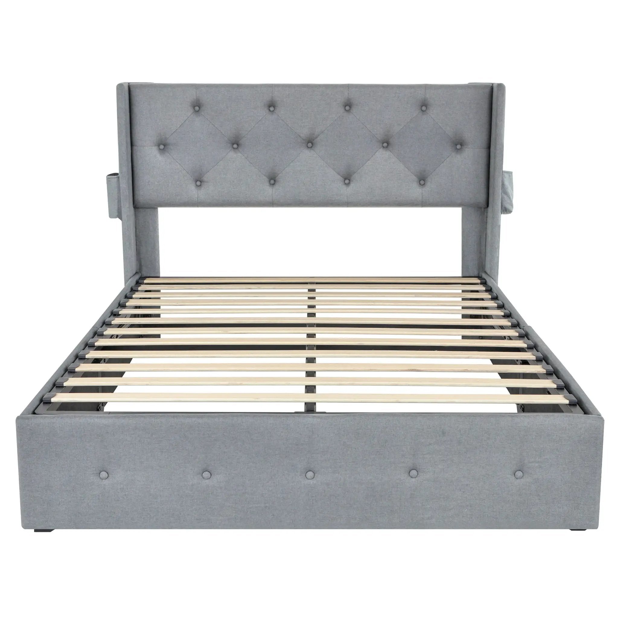 Bed With Gas Lift Storage, USB Ports by HouseOfZazla