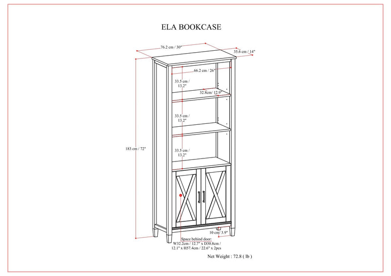 Ela - Bookcase - Smoky Brown by HouseOfZazla