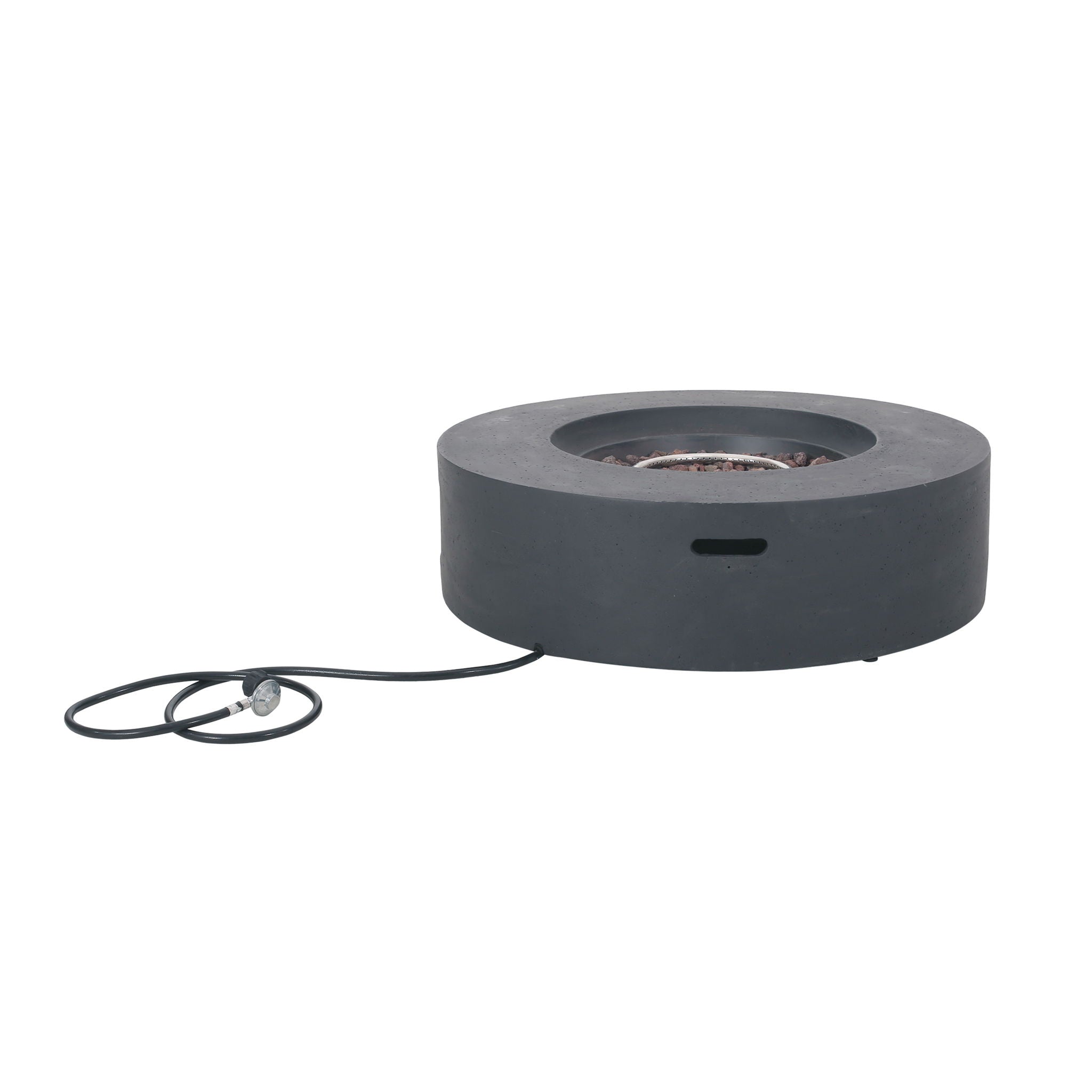 Modern Lightweight Concrete Outdoor Circular Fire Pit 50,000 BTU by HouseOfZazla