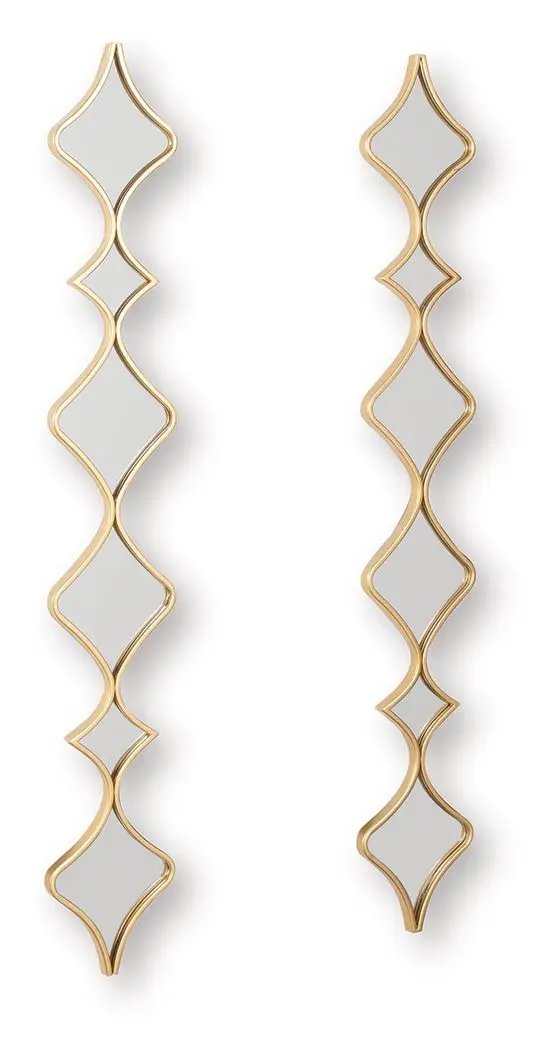 Harriswood - Accent Mirror Set (Set of 2) - Gold Finish by Unique Piece Furniture
