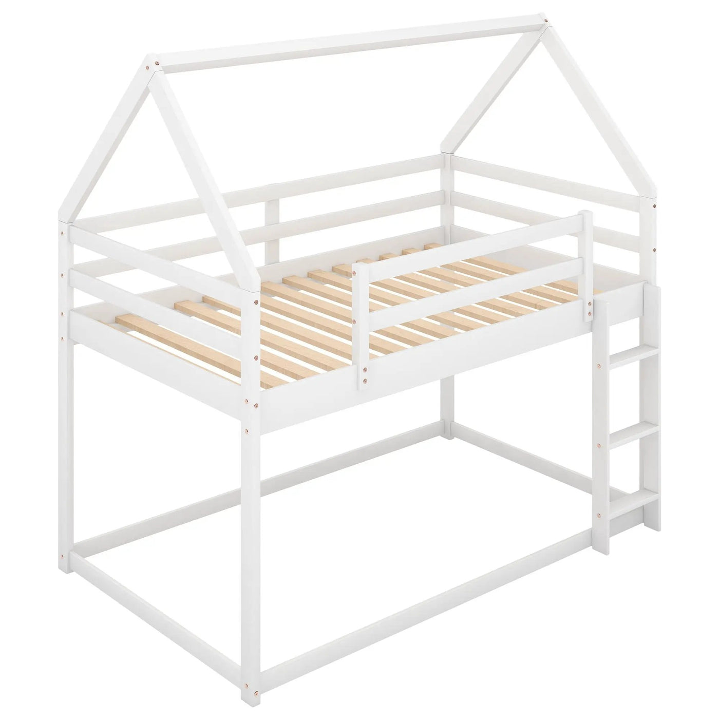 Low Bunk Bed With House Shaped Frame And Ladder by HouseOfZazla
