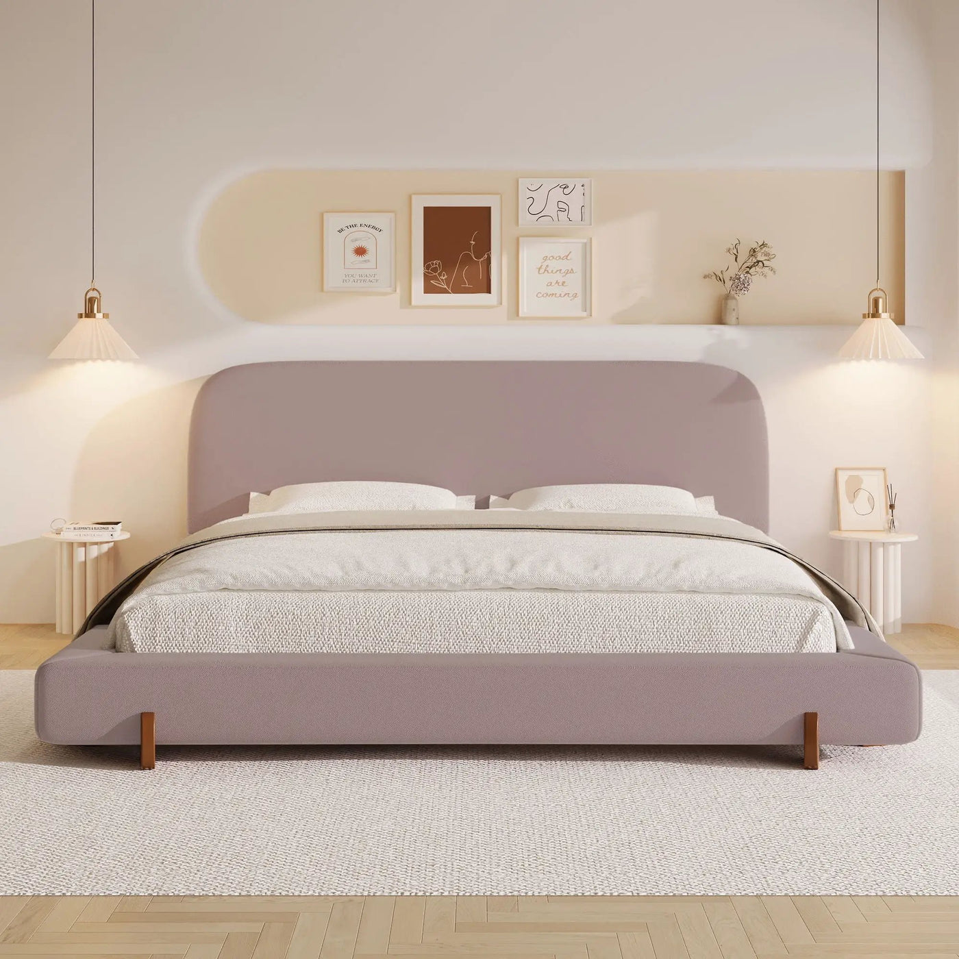 Elegant Upholstered Bed Frame by HouseOfZazla