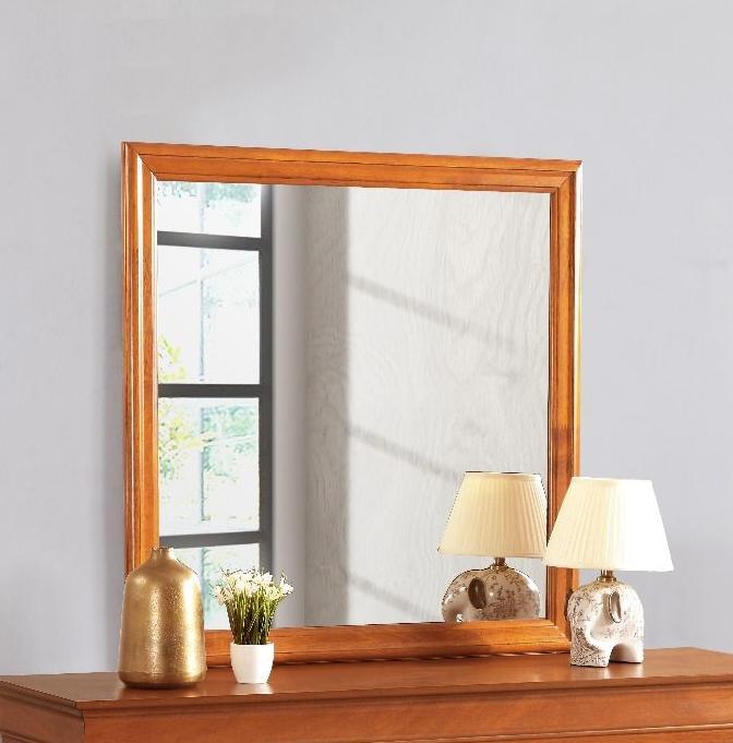 Traditional Wall Mirror with Wood Veneer Frame - Multiple Colors, photo 31 of 40