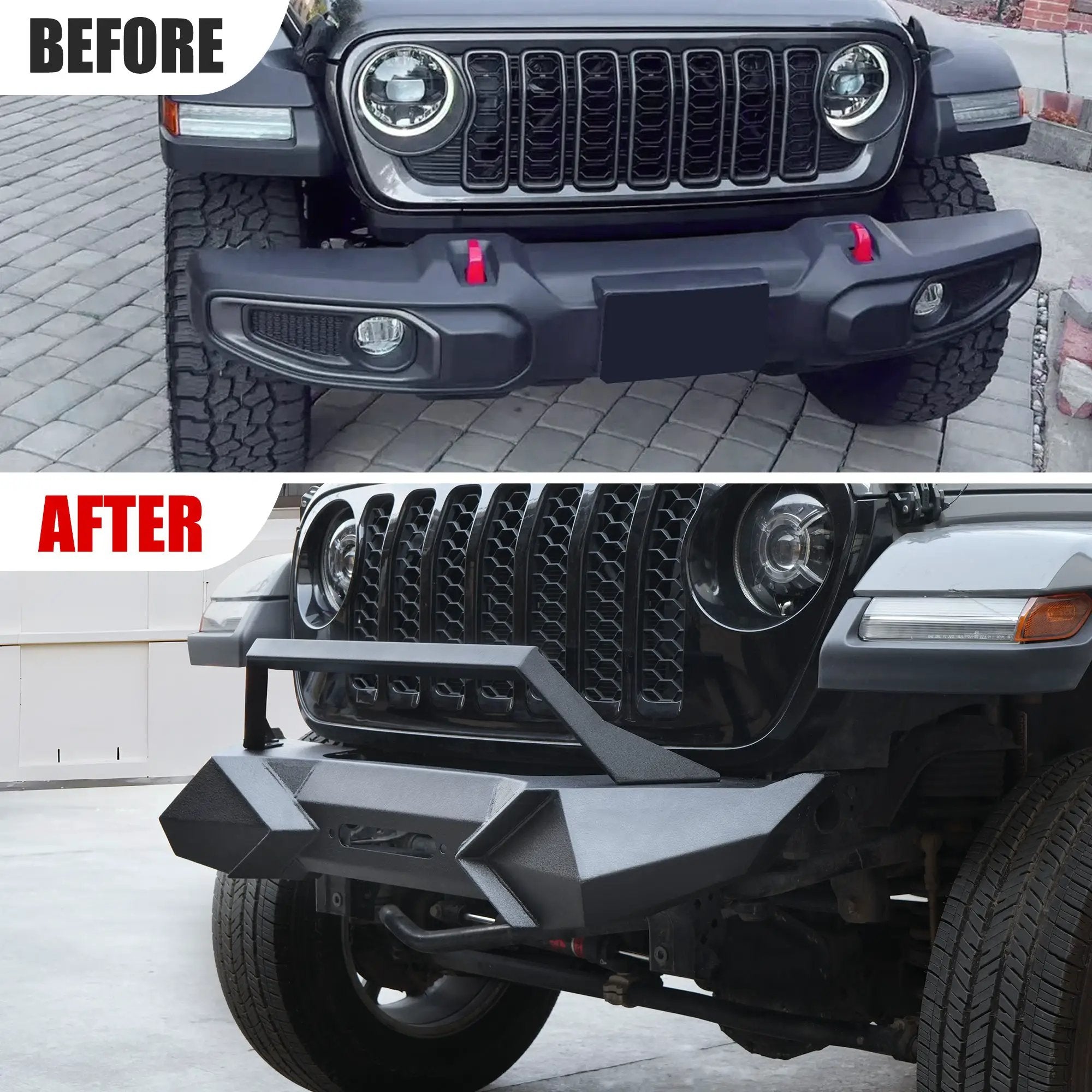 X Style Front Bumper with Winch Plate Compatible with Wrangler JK (2007-2017) by HouseOfZazla