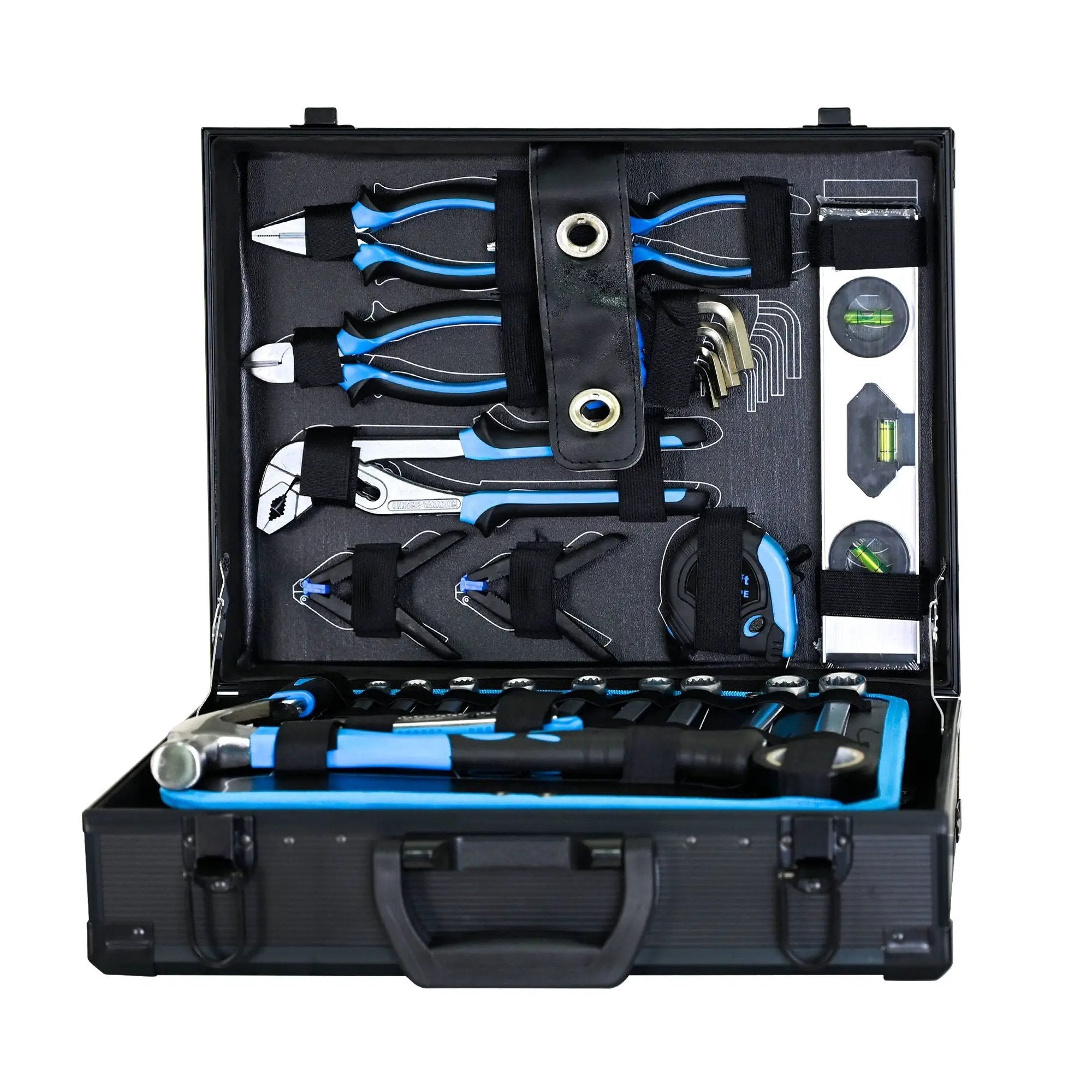 Combined Maintenance Tool Suitcase 247 Pieces Of Basic Home Maintenance Tool Set General Machinery Tool Set - Blue by HouseOfZazla