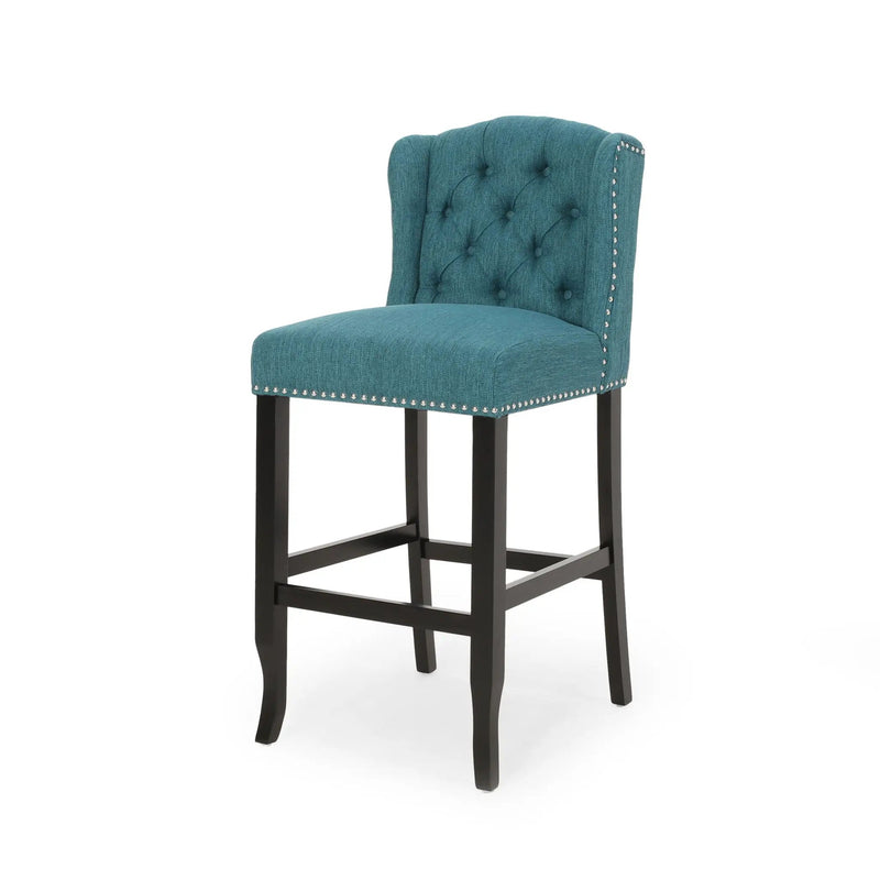 Vienna Contemporary Fabric Tufted Wingback Counter Stools (Set of 2) by HouseOfZazla