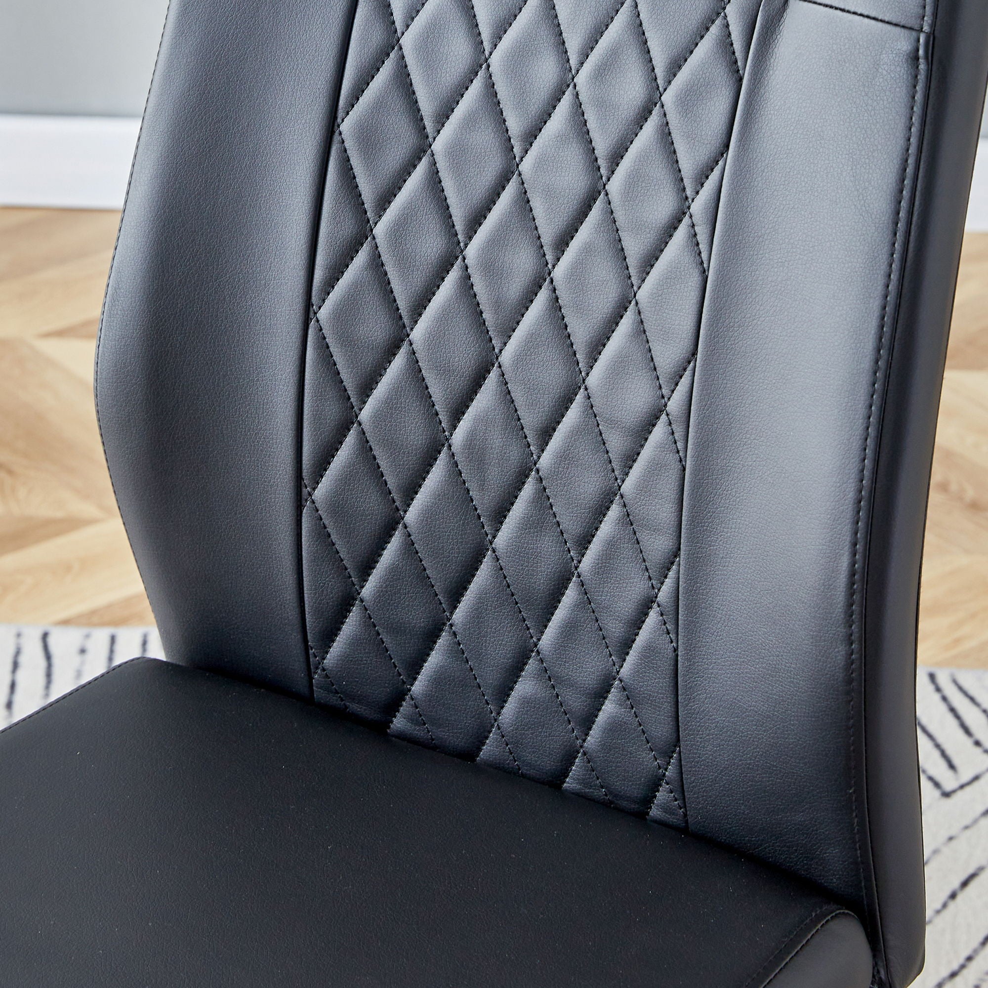 Modern Dining Chairs With Padded Seat, Metal Legs by Unique Piece Furniture