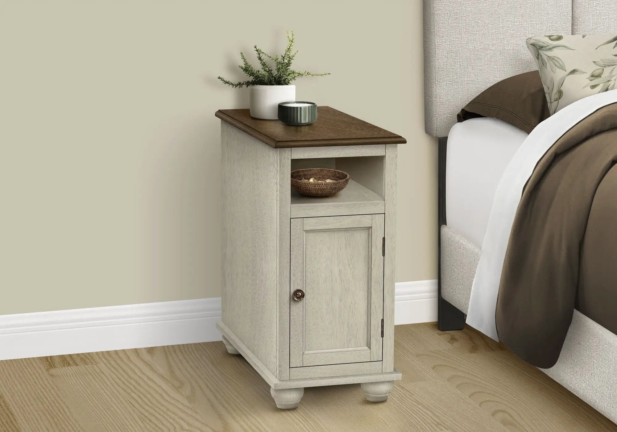 Accent End Table, Storage, Traditional - White by HouseOfZazla