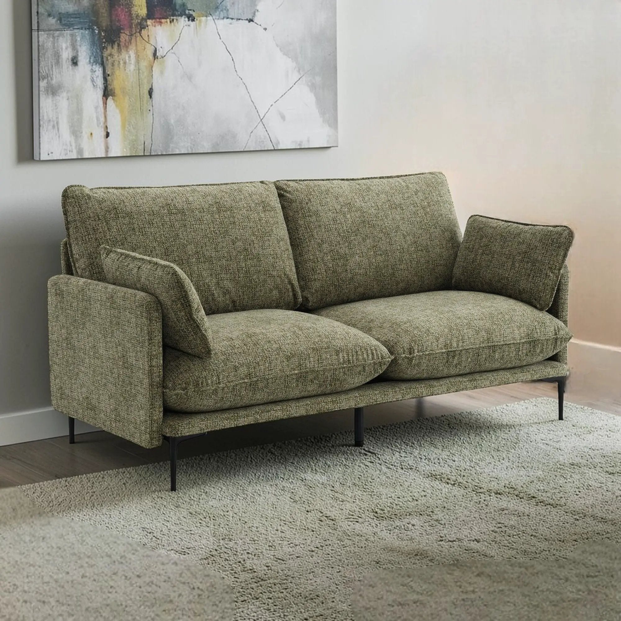Dalton - Sofa With 2 Pillows - Green by HouseOfZazla