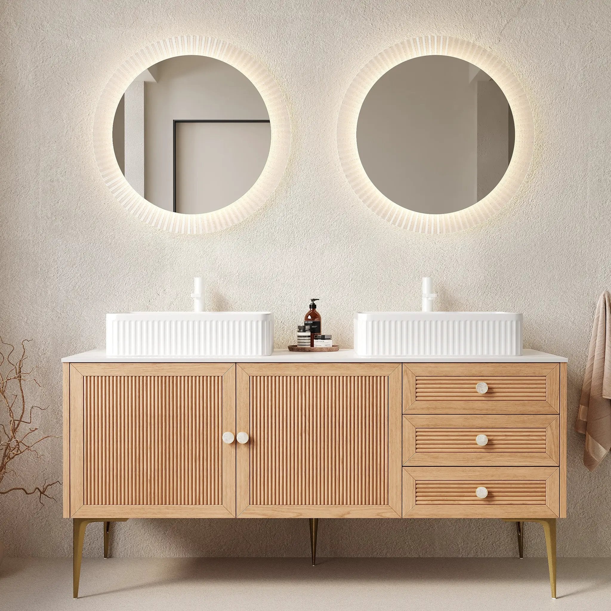 MUNIN 60" Bathroom Vanity with Sinks by HouseOfZazla