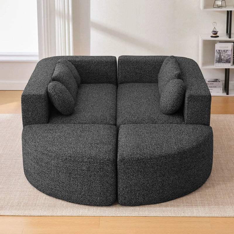 Boneless - Couch Modular Sectional Sofa With Deep Seating And Curved Design by Unique Piece Furniture