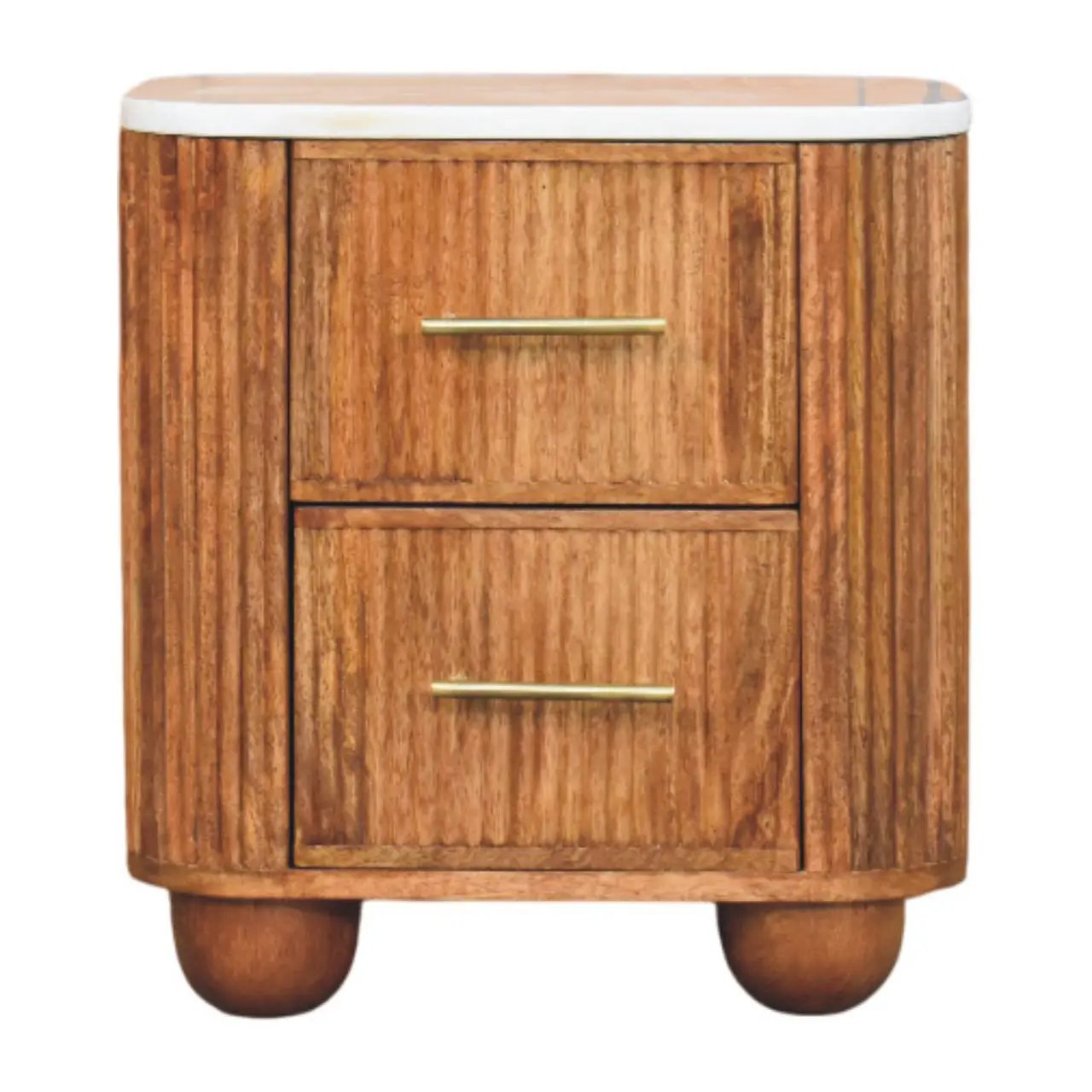 Artisan Furniture Solid Wood Aurora Marble Nightstand by HouseOfZazla