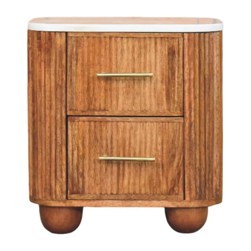 Artisan Furniture Solid Wood Aurora Marble Nightstand by HouseOfZazla