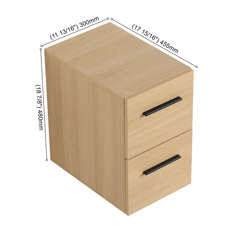 Floating Bathroom Vanity Drawer Base, Wall Mounted Storage With 2 Drawers - Light Oak by HouseOfZazla