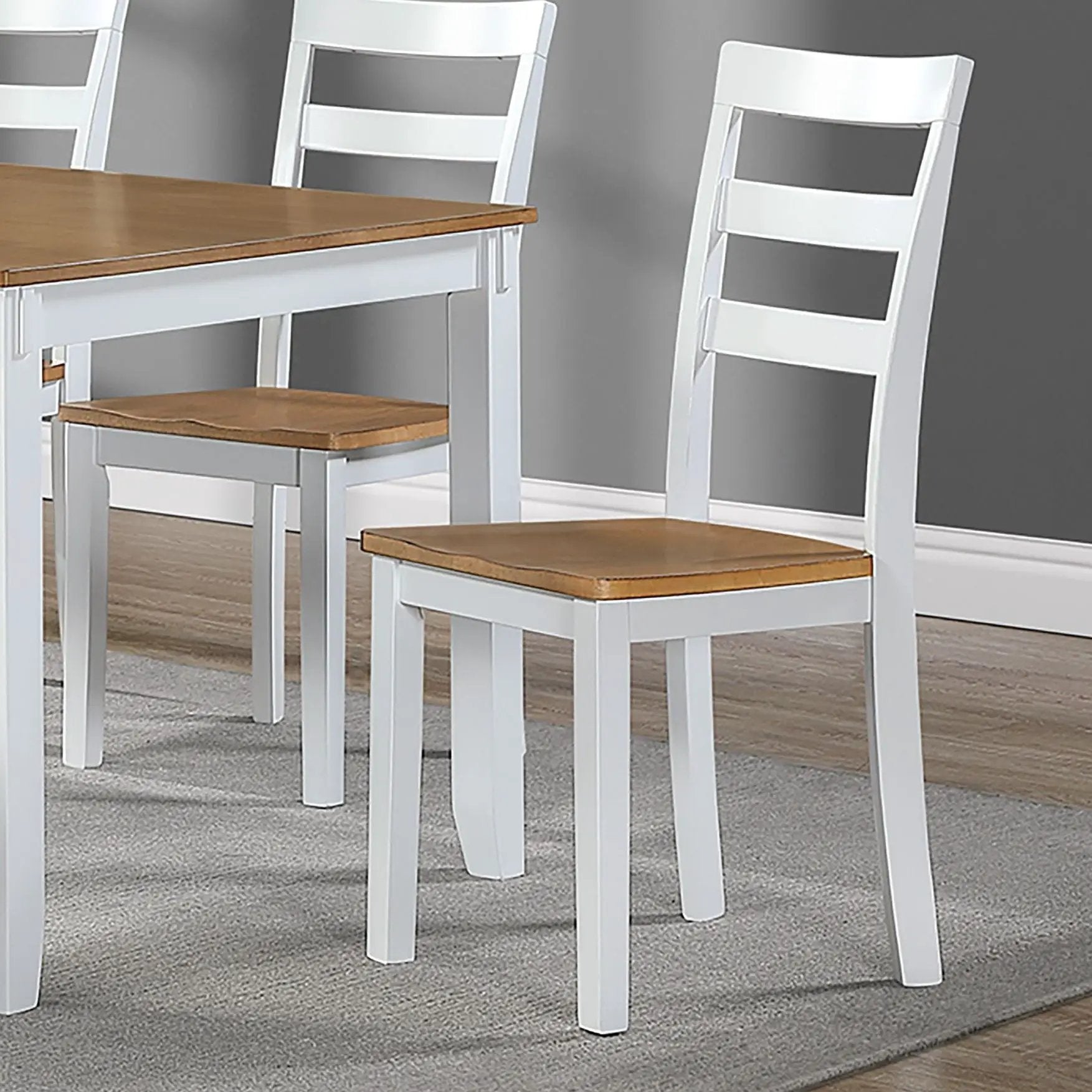 6 Piece Dining Set Table With 4 Side Chairs And Bench - Light Brown / White by HouseOfZazla