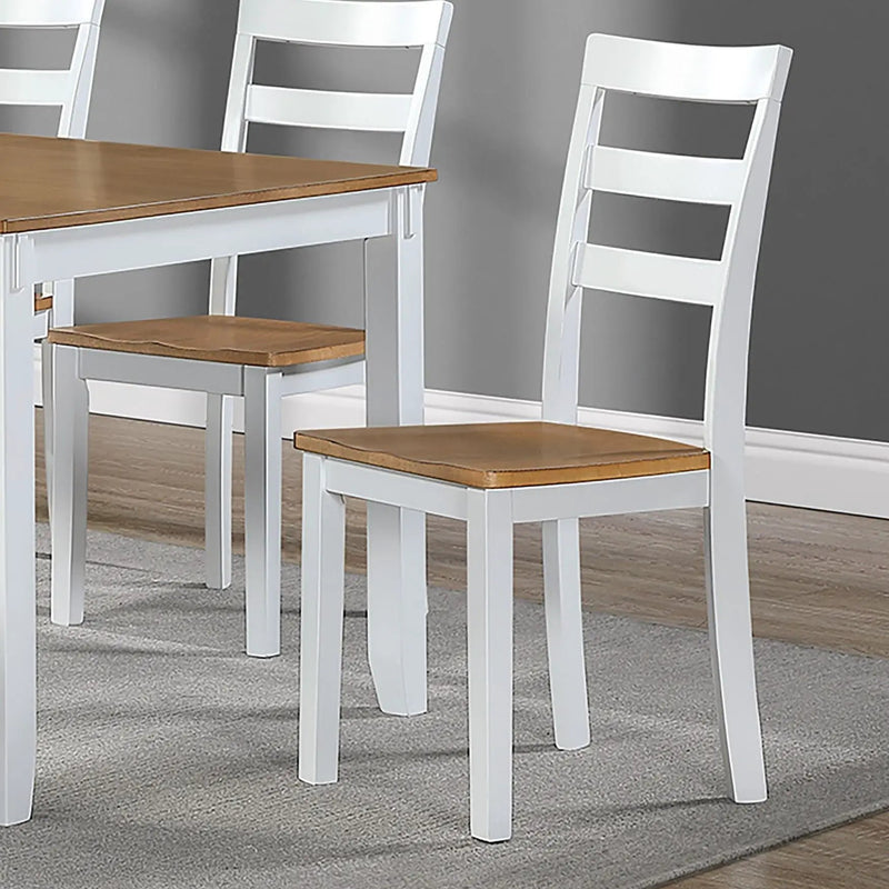 6 Piece Dining Set Table With 4 Side Chairs And Bench - Light Brown / White by HouseOfZazla