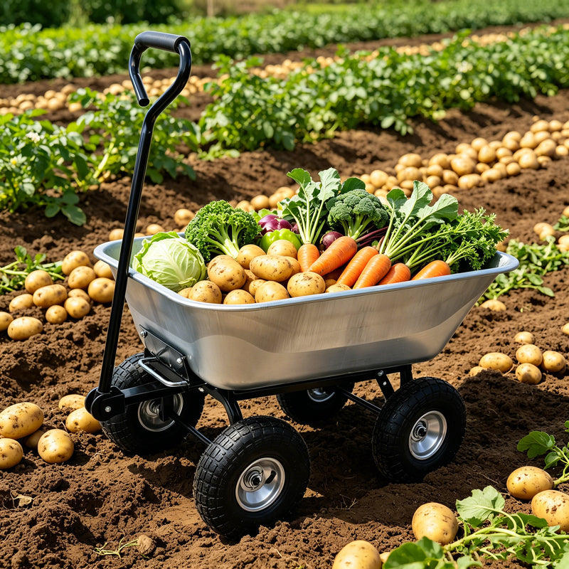 Folding Poly Garden Dump Truck with Steel Frame and Pneumatic Tires by HouseOfZazla